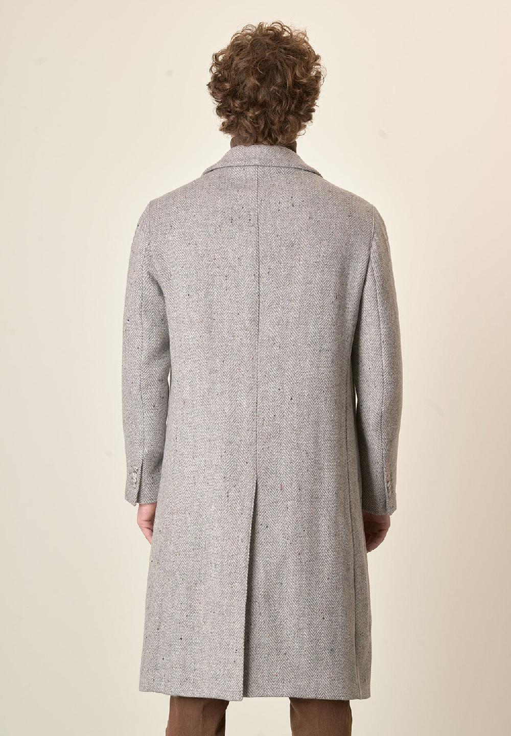 Angelico Cappotto grigio chiaro misto lana vergine resca oversize Promozione temporanea