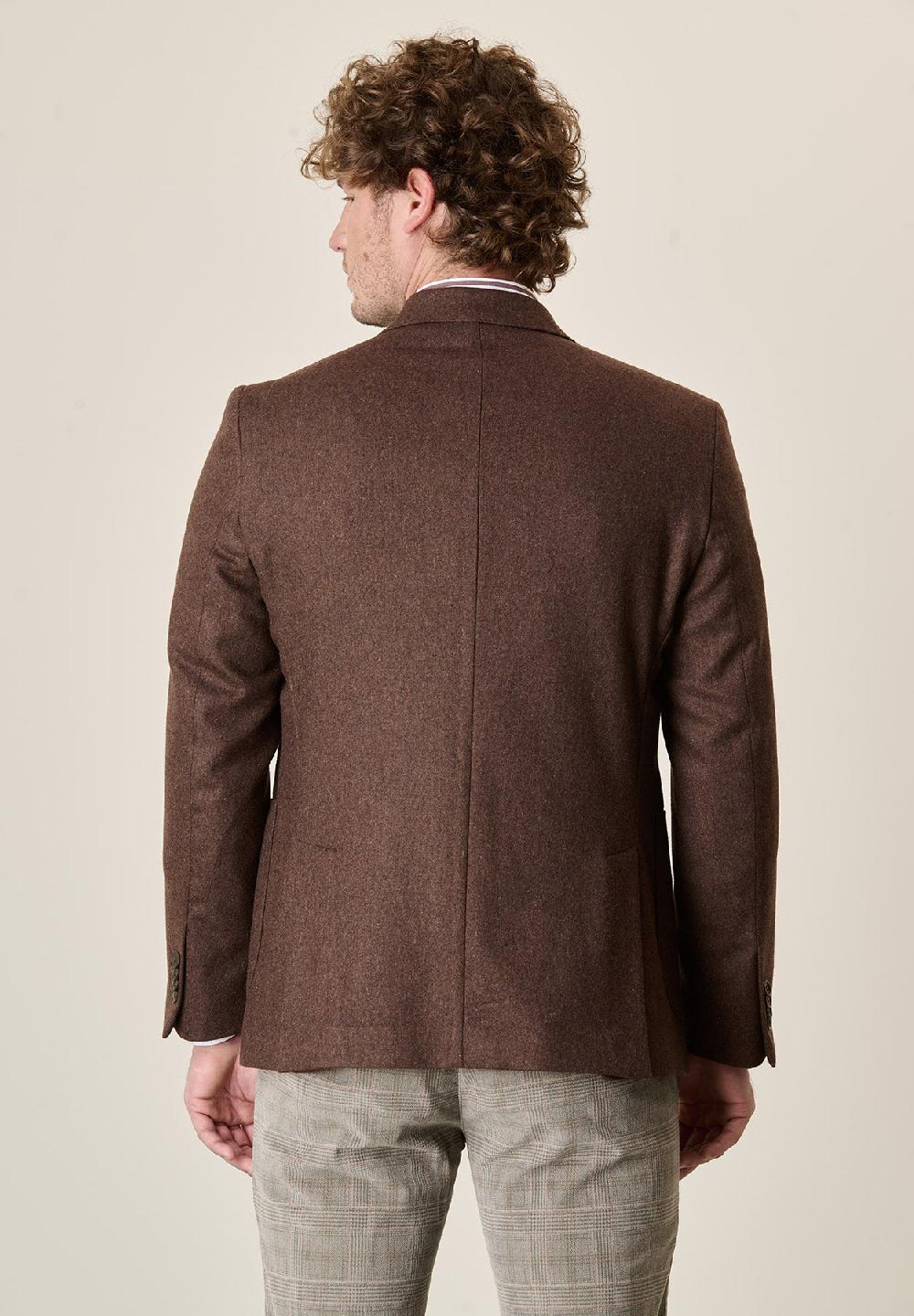 Angelico Giacca marrone misto lana decostruita custom fit Only for today