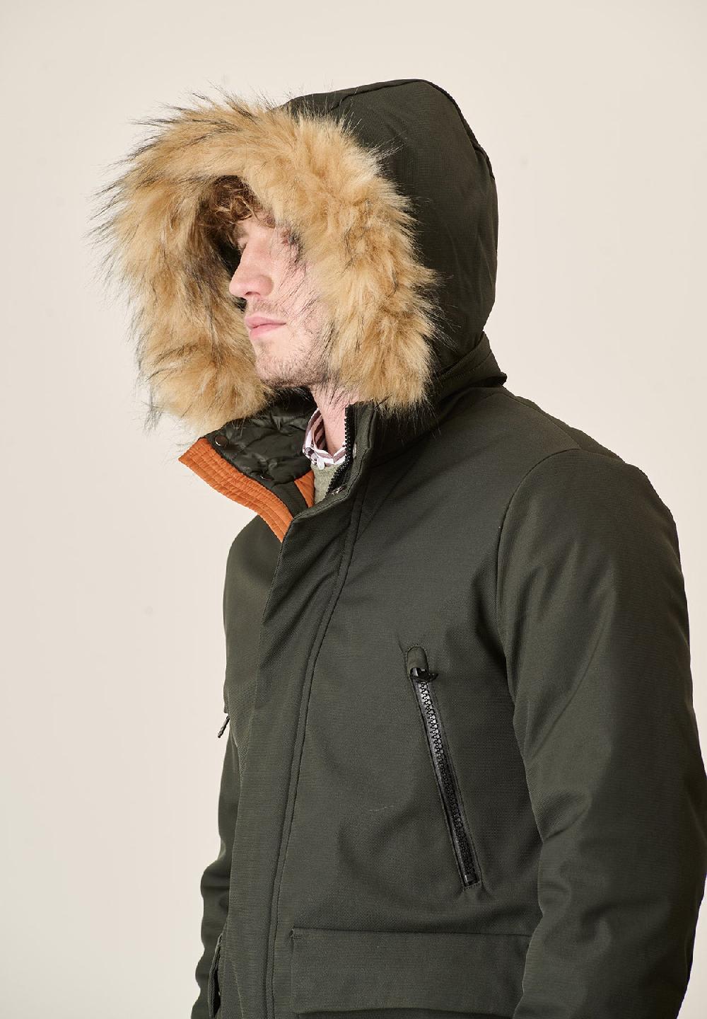 Angelico Parka verde pelliccia staccabile Qualità