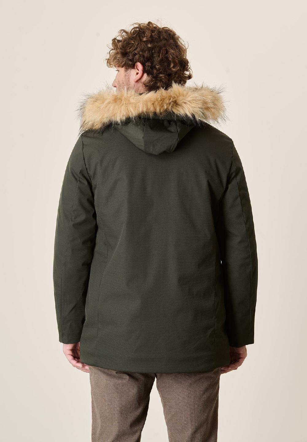 Angelico Parka verde pelliccia staccabile Qualità