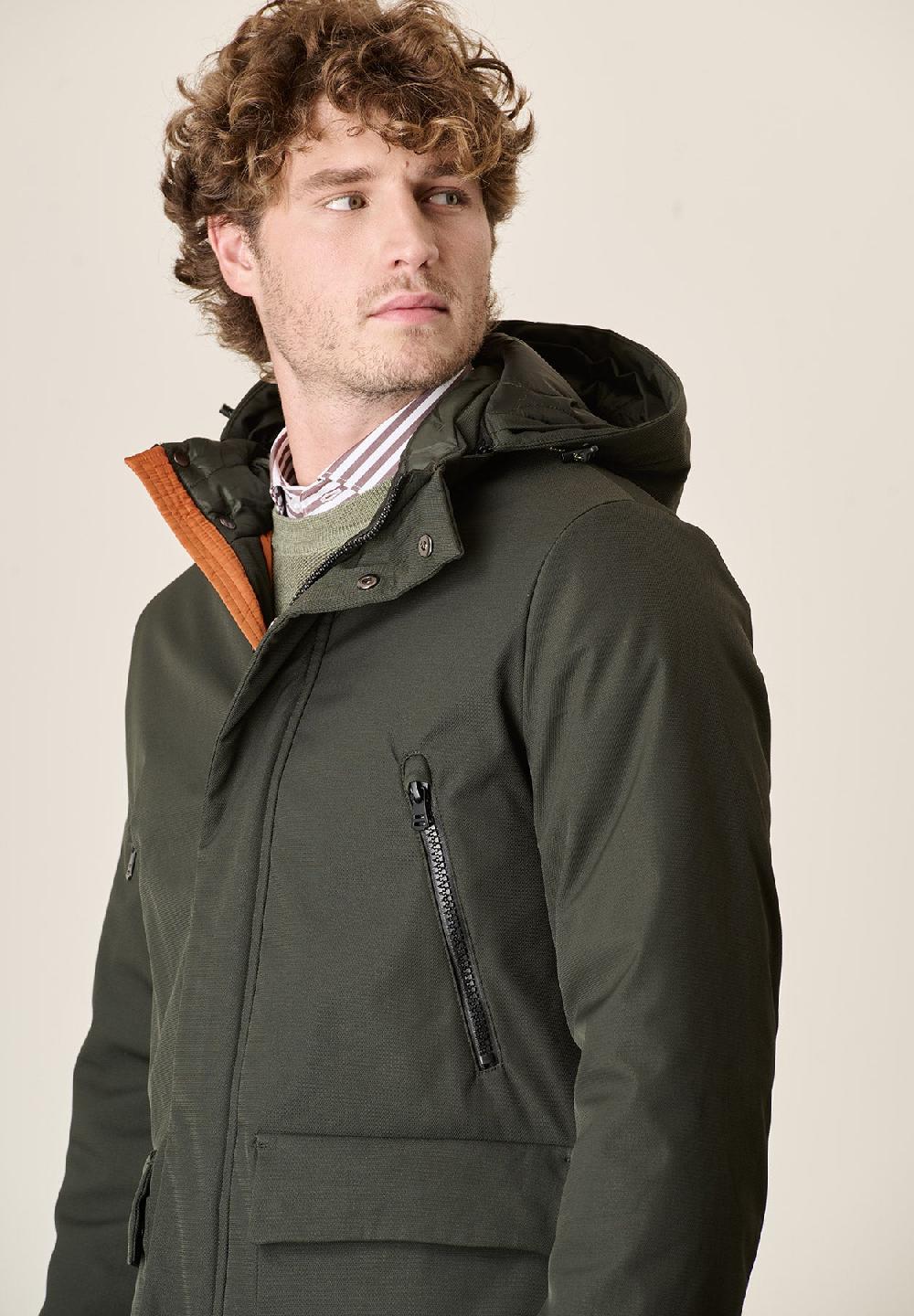 Angelico Parka verde pelliccia staccabile Qualità