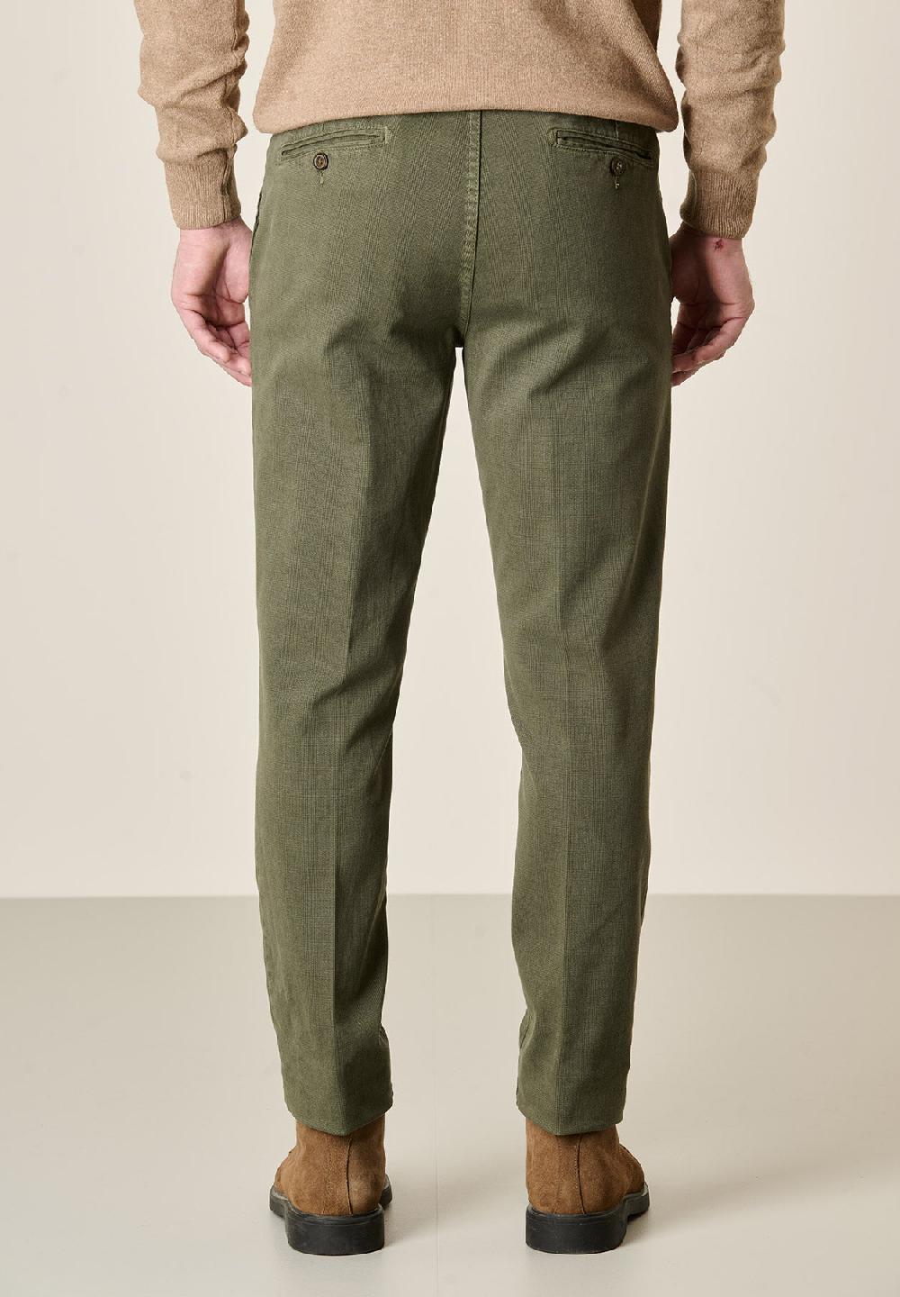 Angelico Pantalone verde militare Galles cotone stretch regular fit Pezzi Unici