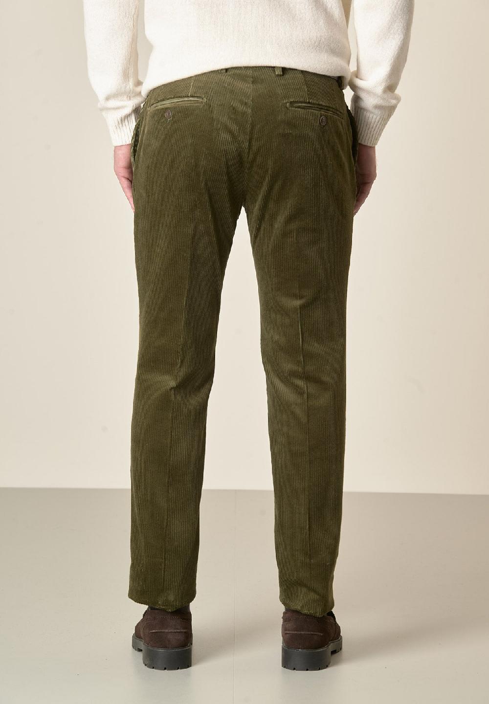 Angelico Pantalone verde velluto coste larghe custom fit Negozi Online