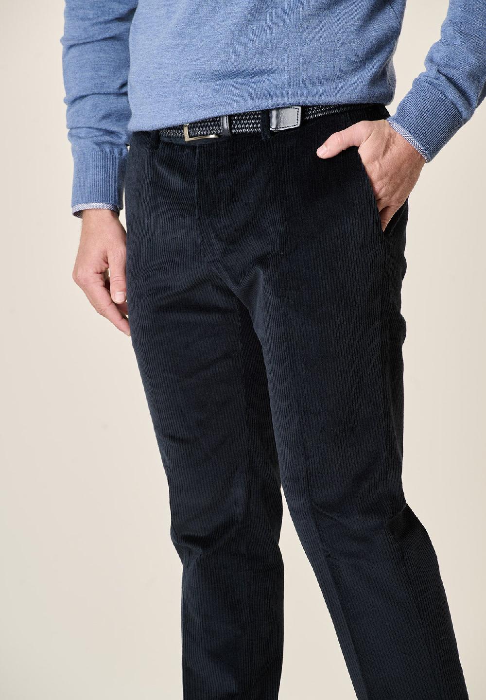 Angelico Pantalone blu velluto coste larghe custom fit Acquista Ora