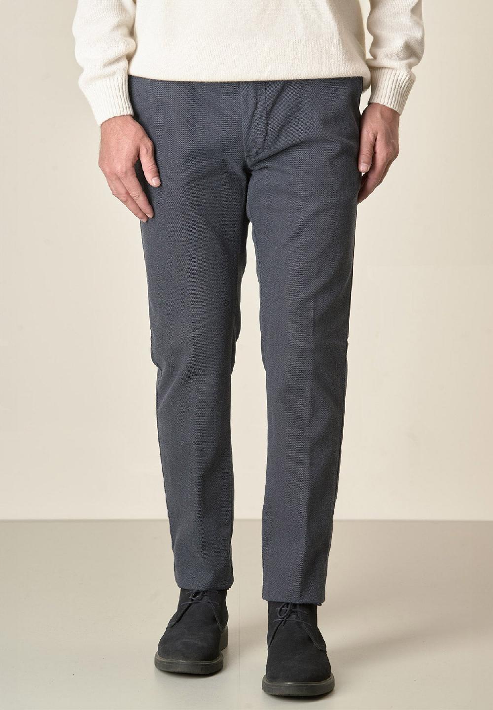 Angelico Pantalone blu armatura cotone stretch slim fit Shopping Online