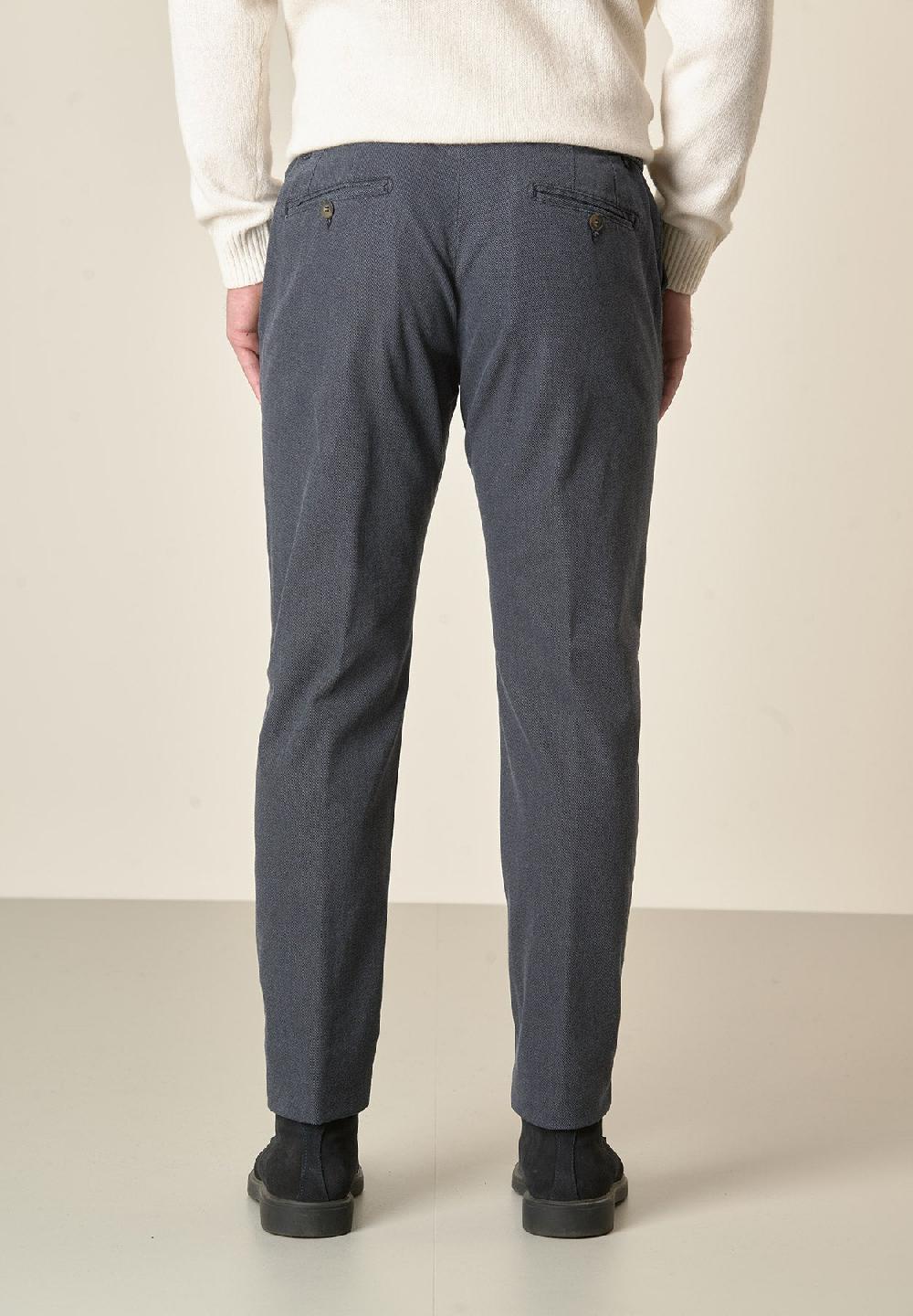 Angelico Pantalone blu armatura cotone stretch slim fit Shopping Online