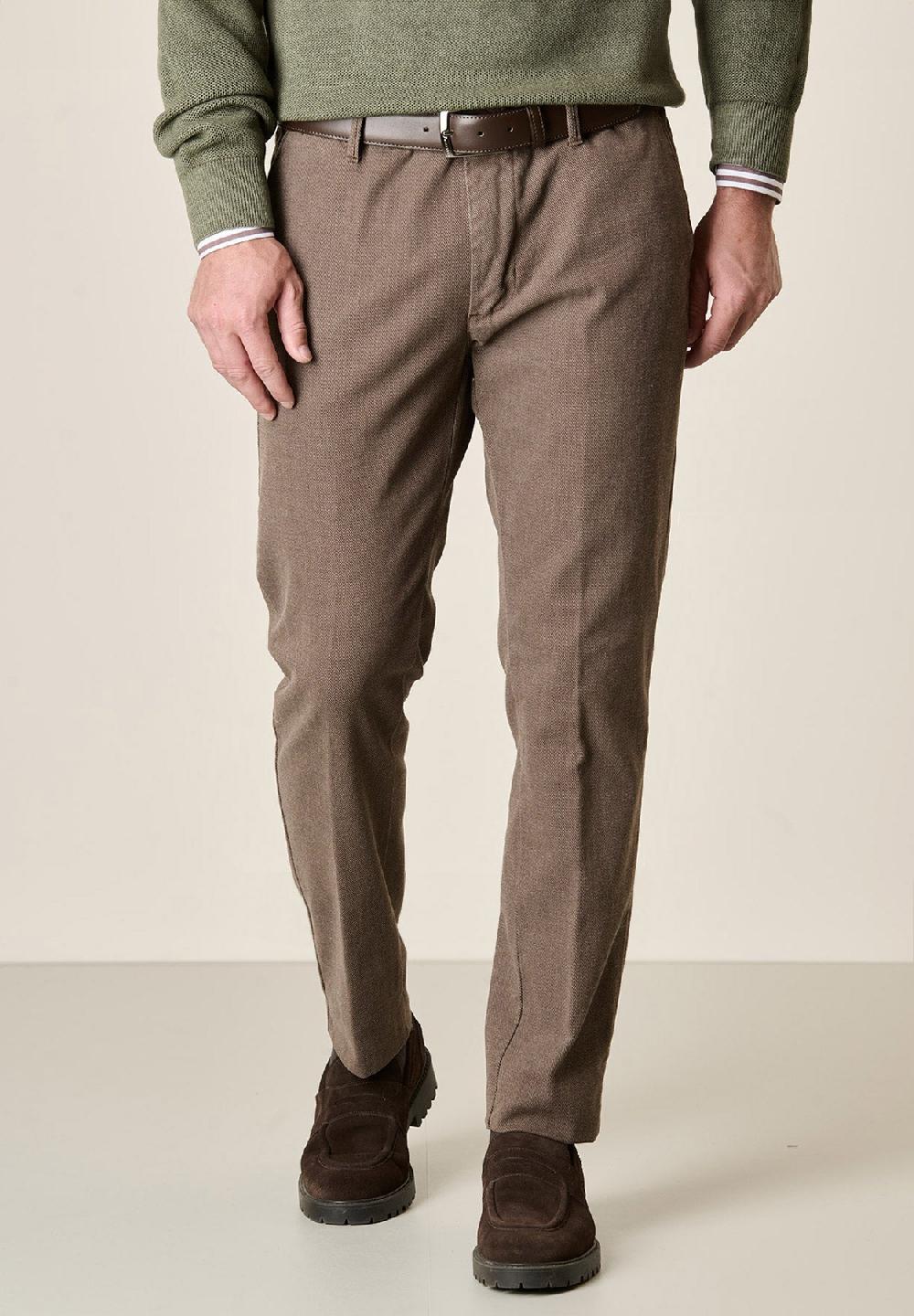 Angelico Pantalone moro armatura cotone stretch slim fit Prezzo Ridotto