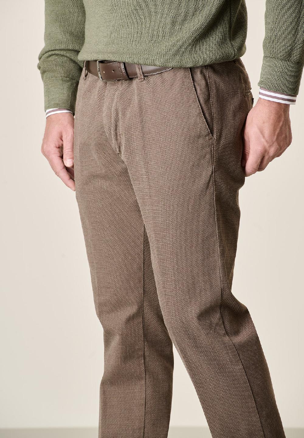Angelico Pantalone moro armatura cotone stretch slim fit Prezzo Ridotto