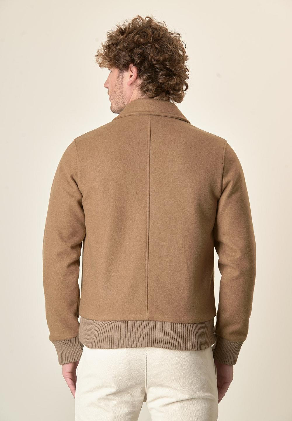 Angelico Giubbotto bomber cammello tasche toppa Sottocosto