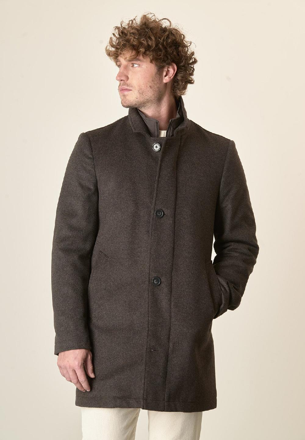 Angelico Cappotto moro collo coreano pettorina staccabile Offerta