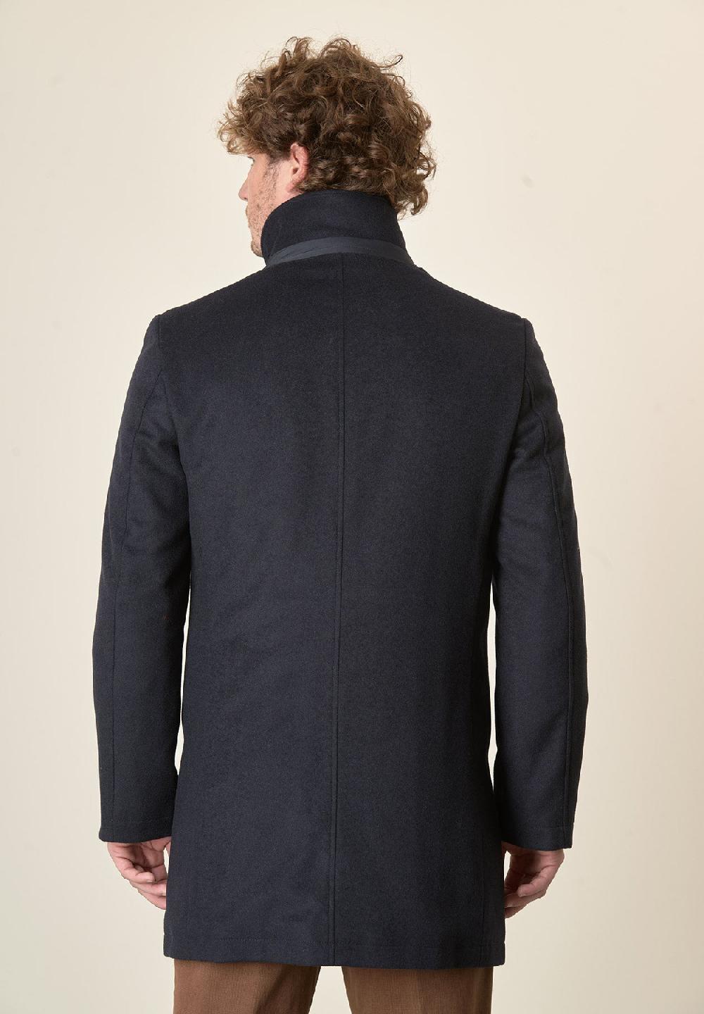 Angelico Cappotto blu collo coreano pettorina staccabile Online