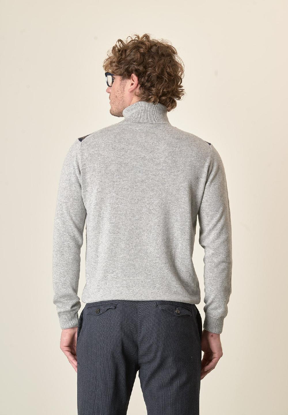 Angelico Dolcevita grigio motivo rombi misto cashmere Outlet