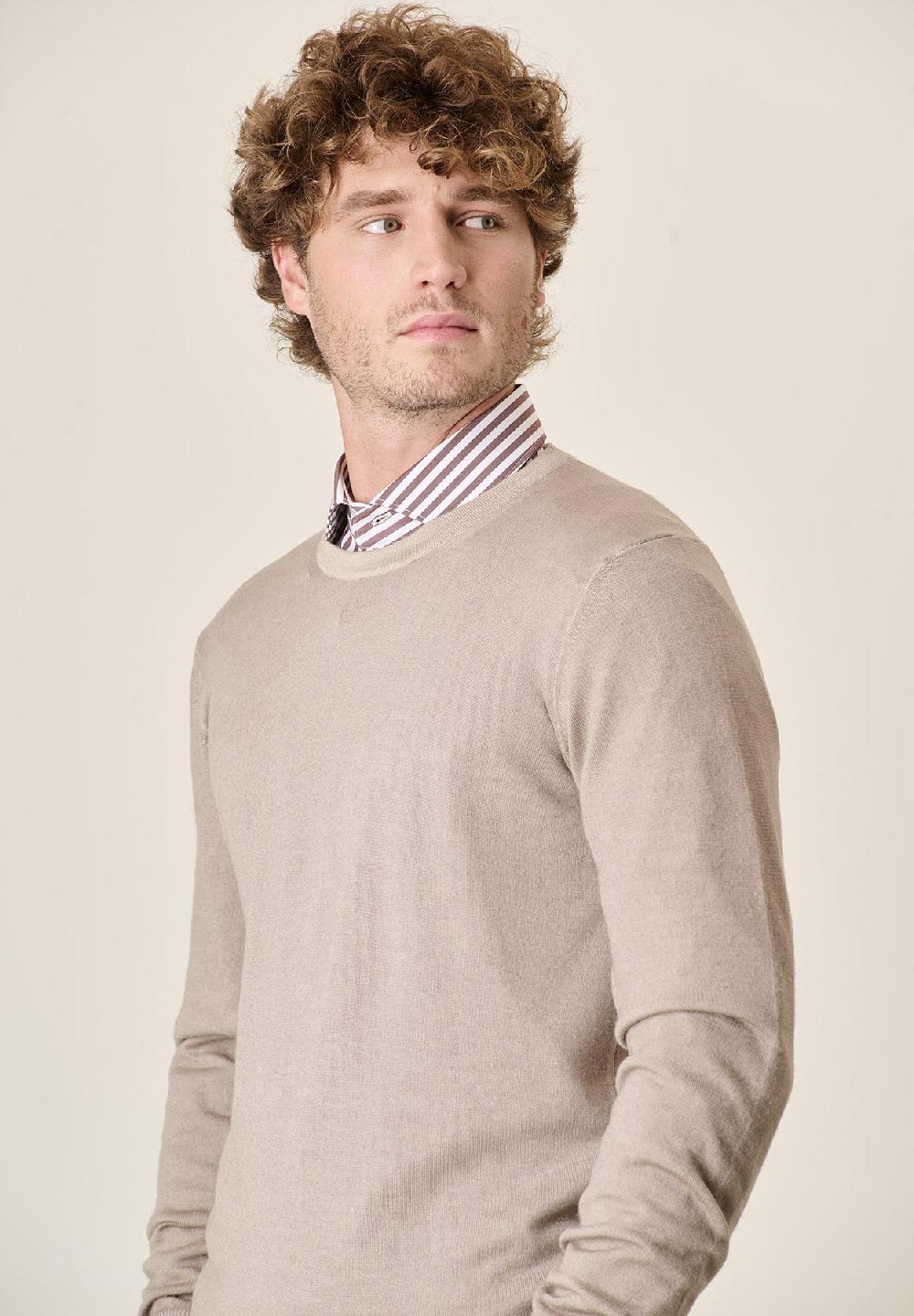 Angelico Girocollo beige lana acidata Saldi