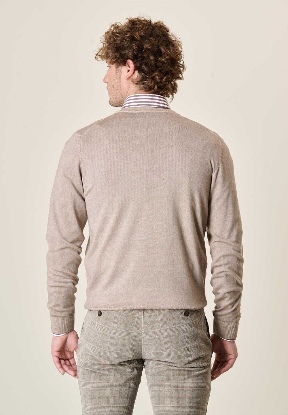Angelico Girocollo beige lana acidata Saldi
