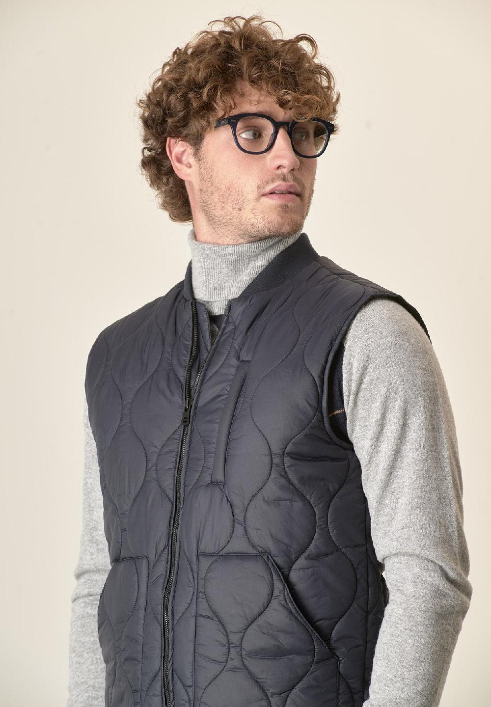 Angelico Gilet blu trapuntato Offerte