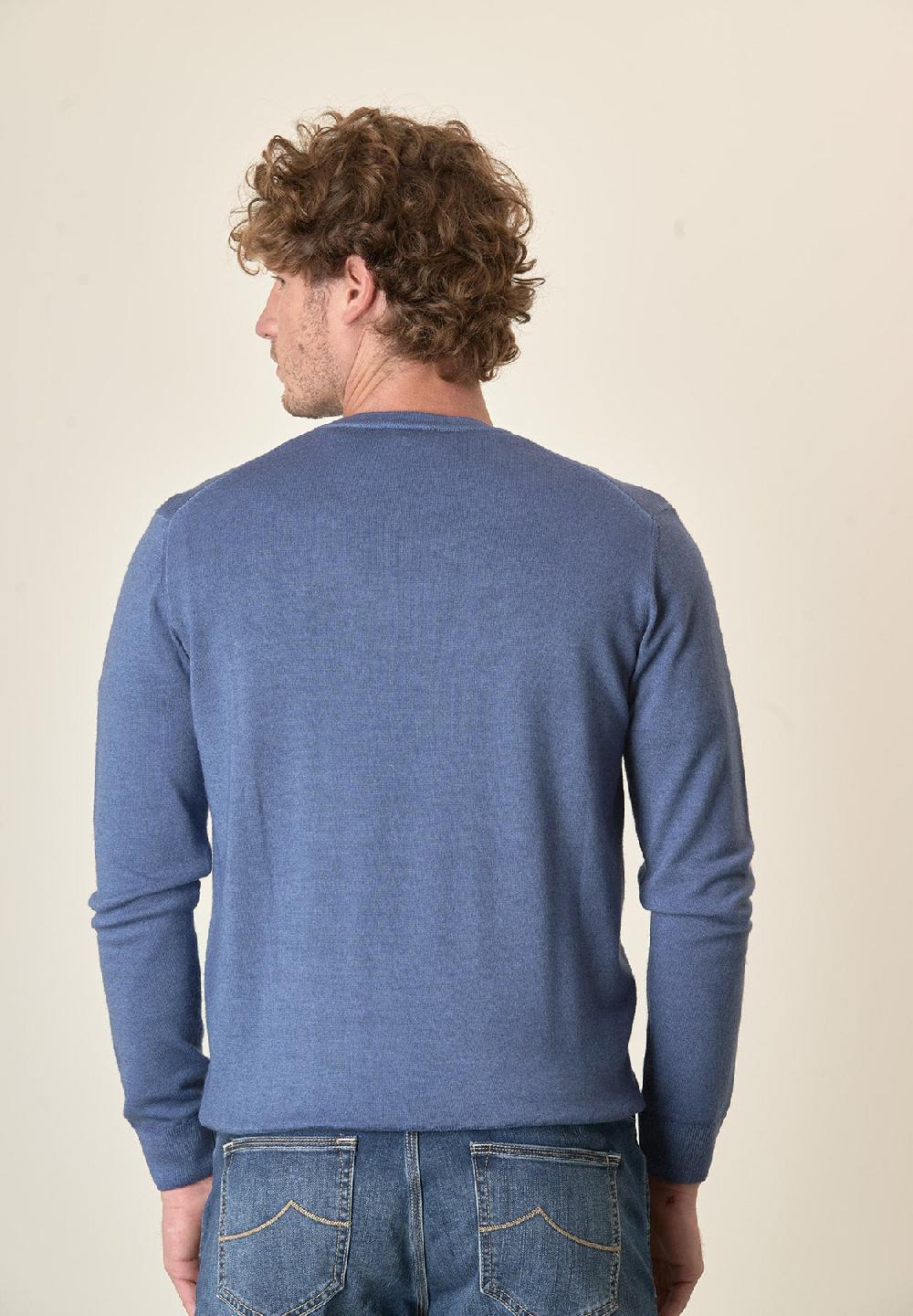 Angelico Girocollo denim lana acidata Hotsell