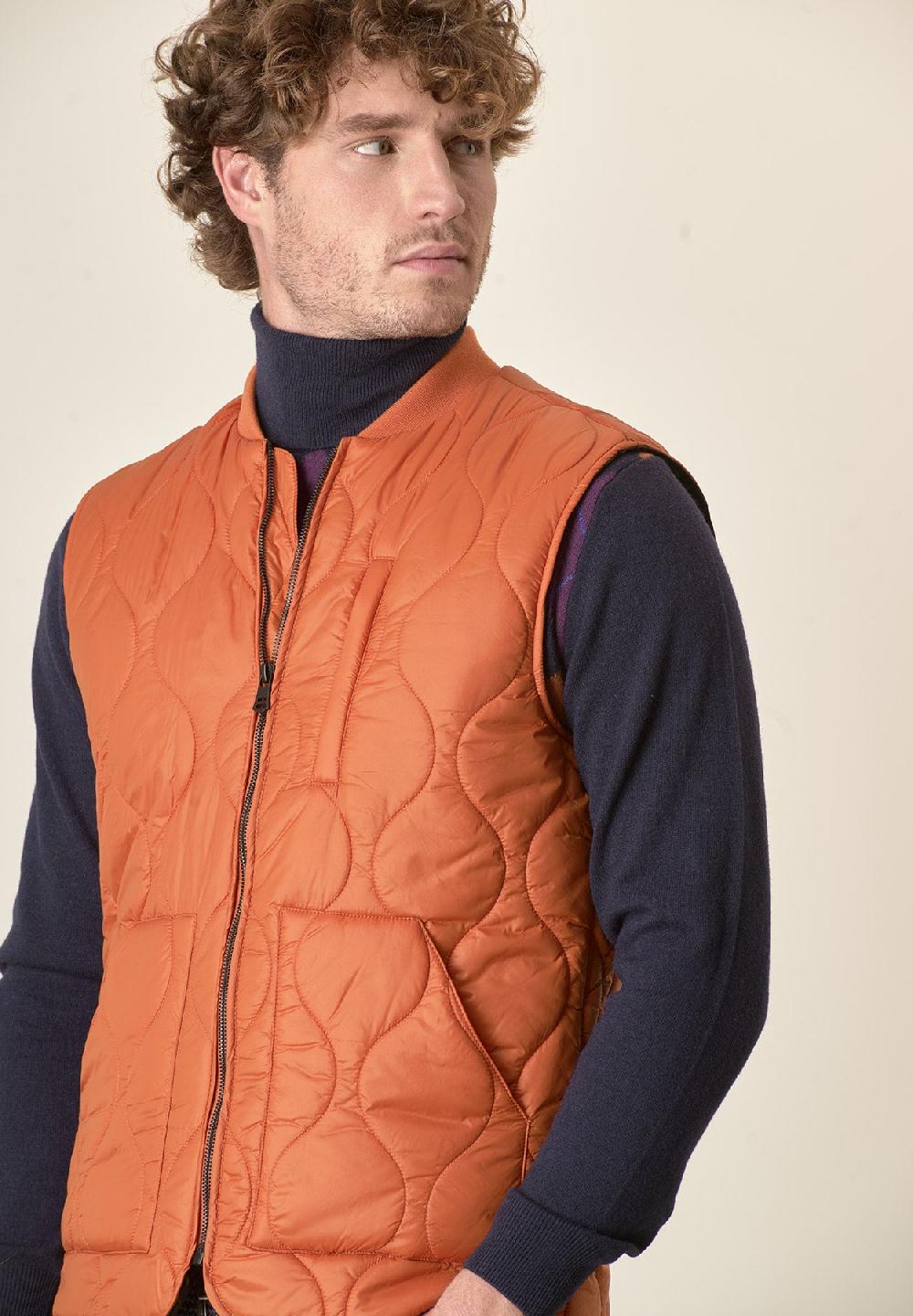 Angelico Gilet arancione trapuntato Vendita Calda