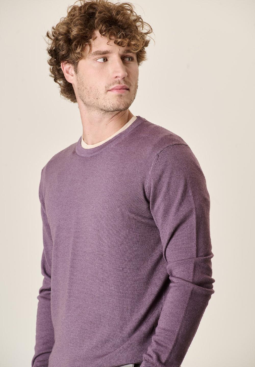 Angelico Girocollo viola lana acidata Vendita Economica