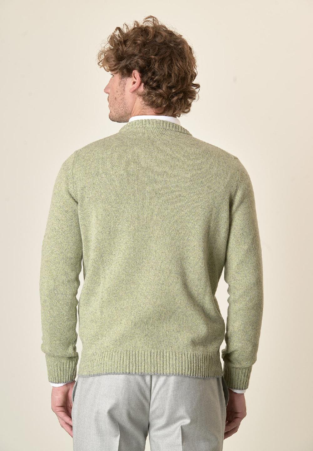 Angelico Girocollo verde moulinè misto lana Vendite Flash