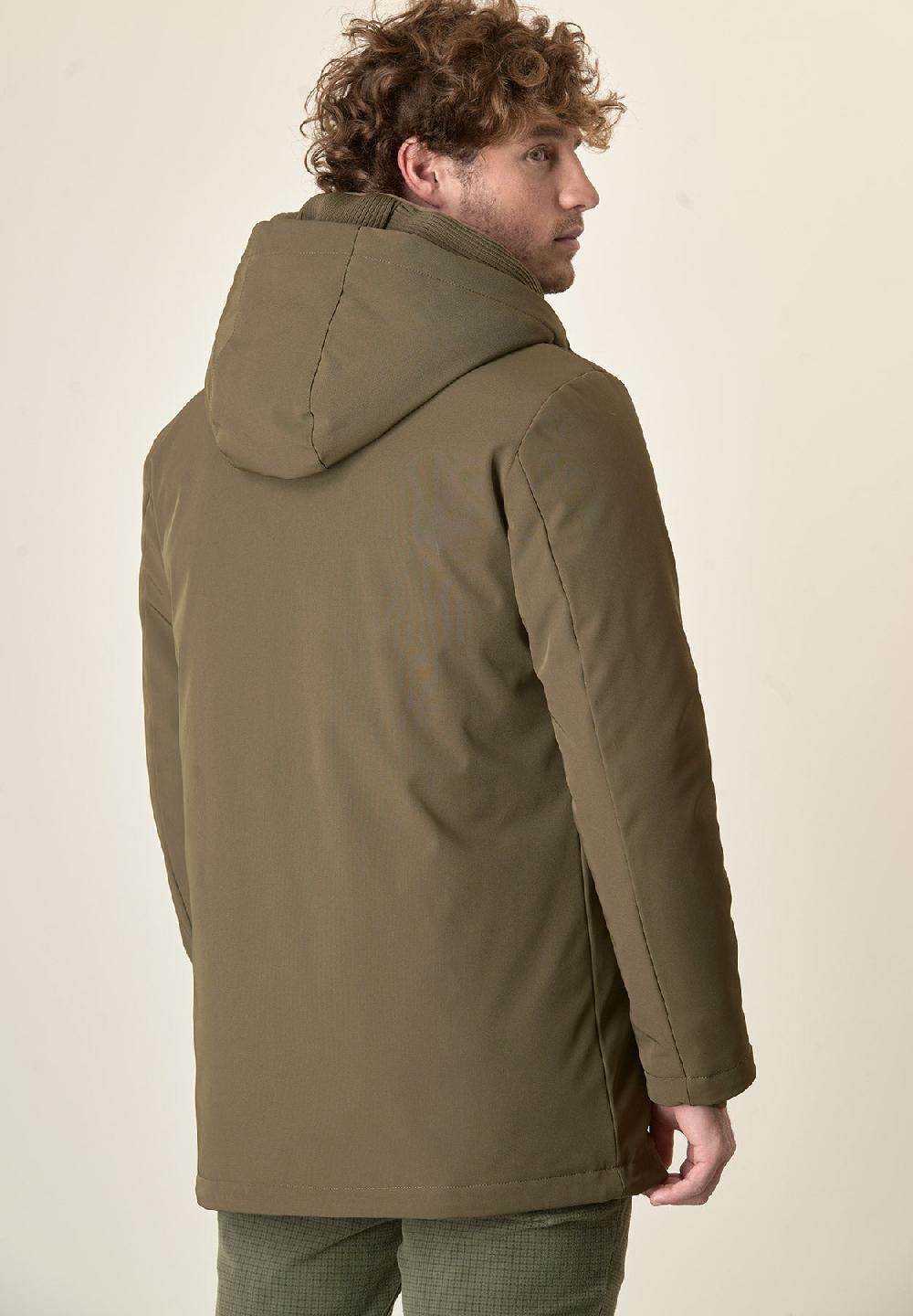 Angelico Giaccone verde militare cappuccio e pettorina staccabili Negozio