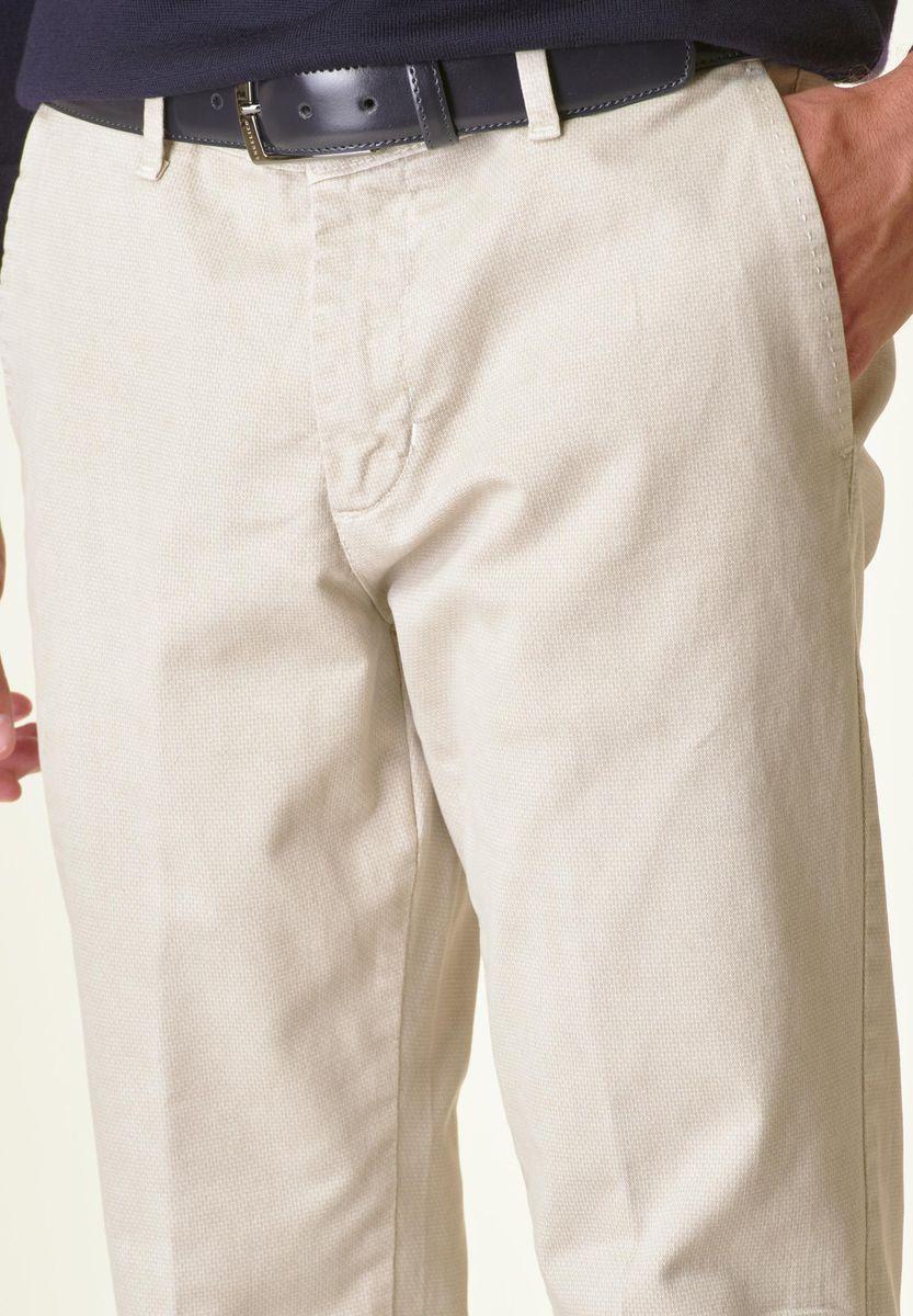 Angelico Pantalone gesso cotone micro-stampa regular In Saldo