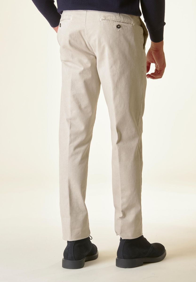 Angelico Pantalone gesso cotone micro-stampa regular In Saldo