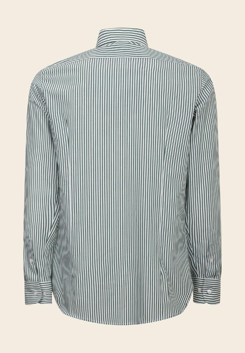 Angelico Camicia verde bacchettina cotone slim fit Nuova