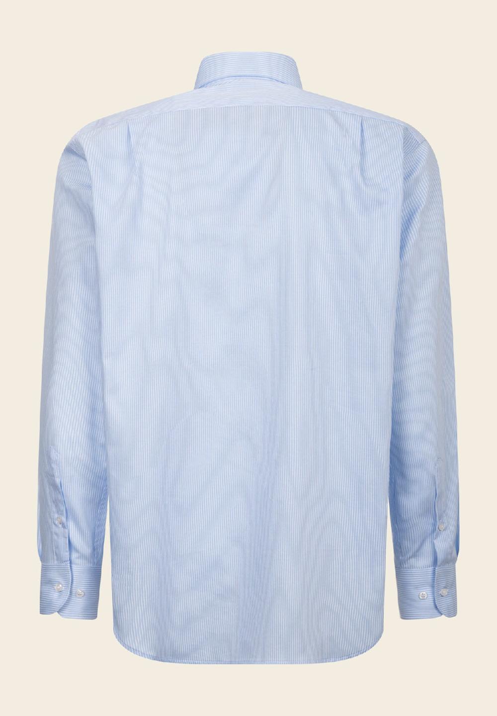 Angelico Camicia azzurra bianca bacchettina cotone comfort fit Negozio online di fabbrica