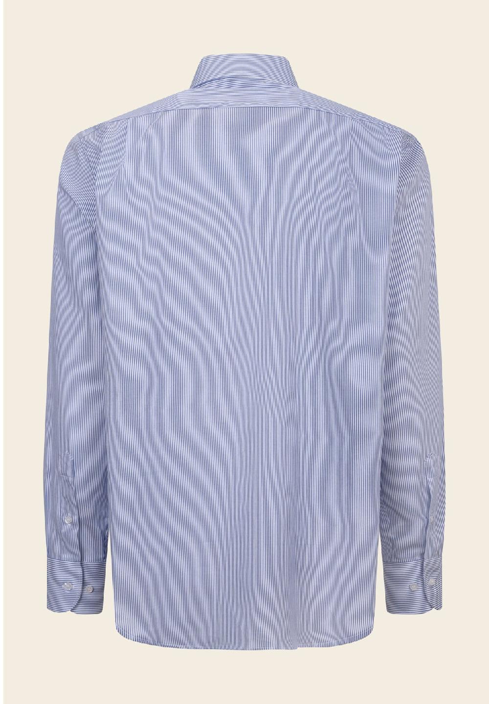 Angelico Camicia blu bianca bacchettina cotone comfort fit Prezzo di fabbrica