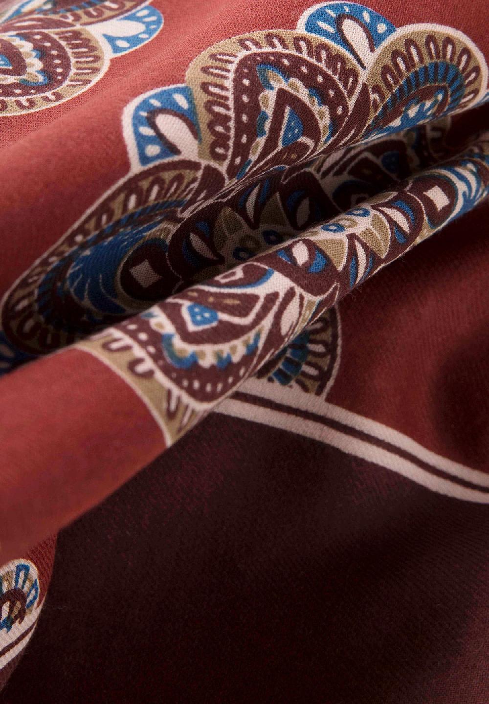 Angelico Sciarpa bordeaux fantasia cotone lana Grande vendita