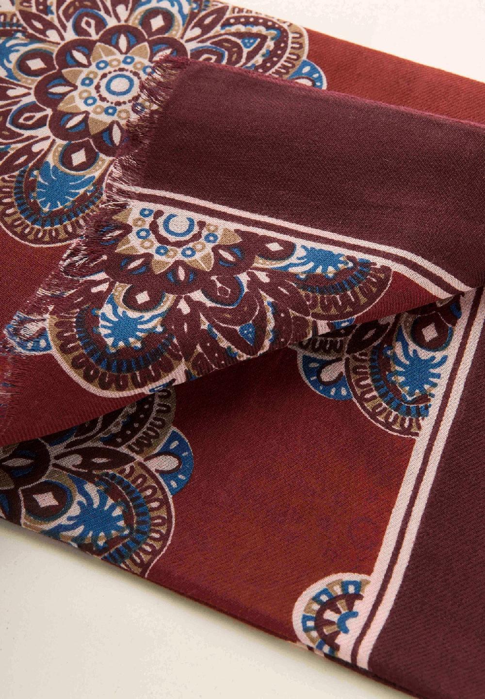 Angelico Sciarpa bordeaux fantasia cotone lana Grande vendita