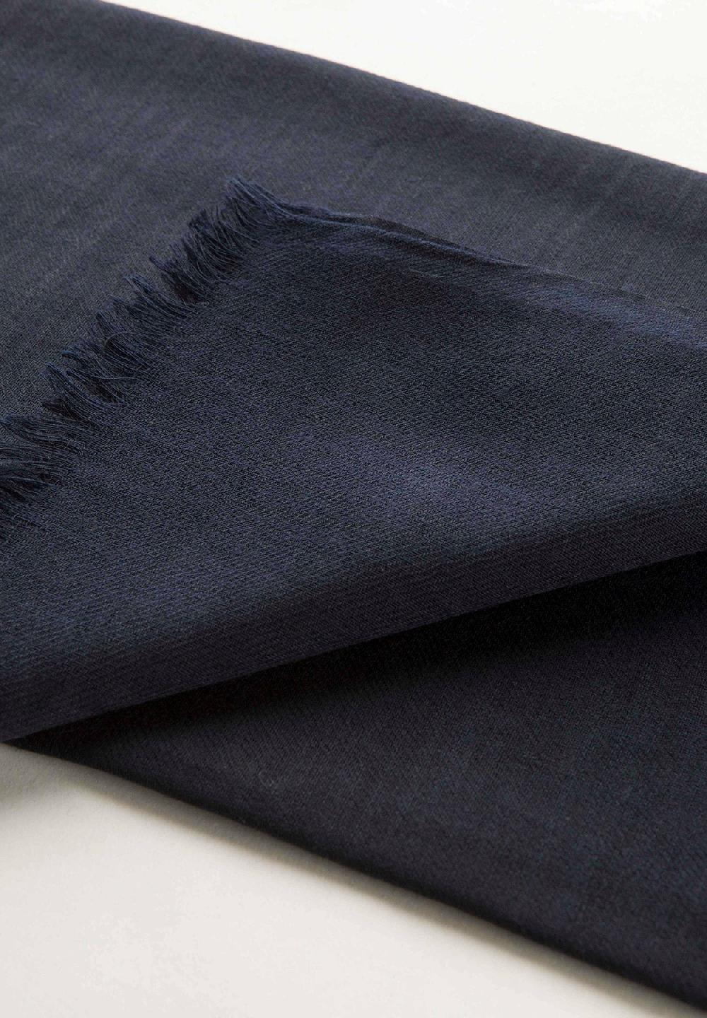 Angelico Sciarpa navy lana merinos frange Cyber Monday