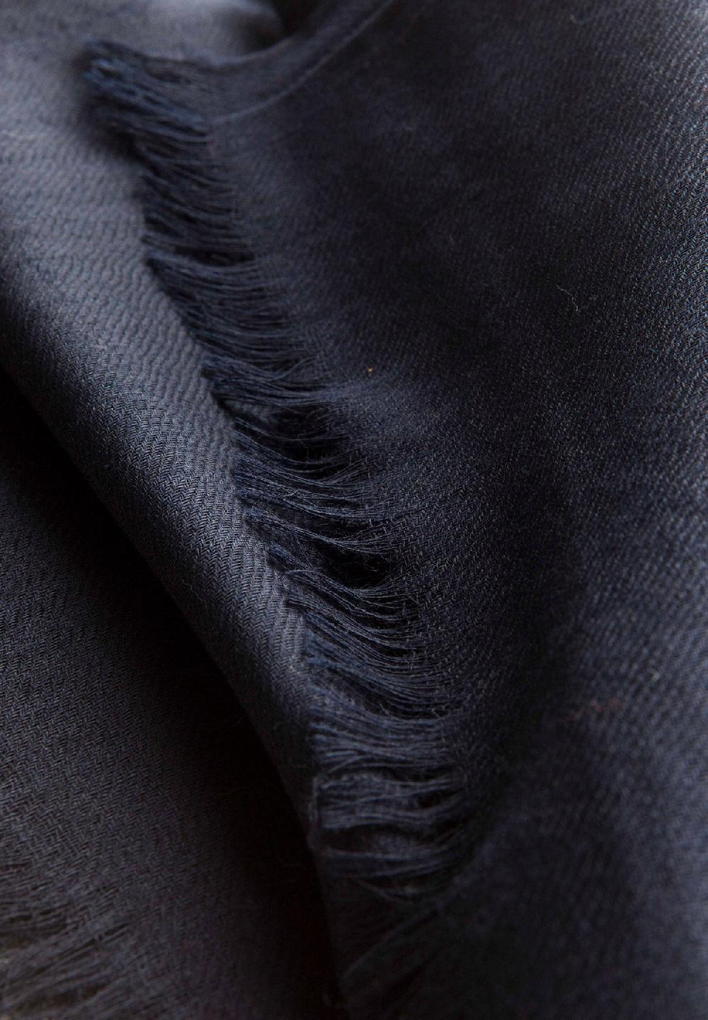 Angelico Sciarpa navy lana merinos frange Cyber Monday