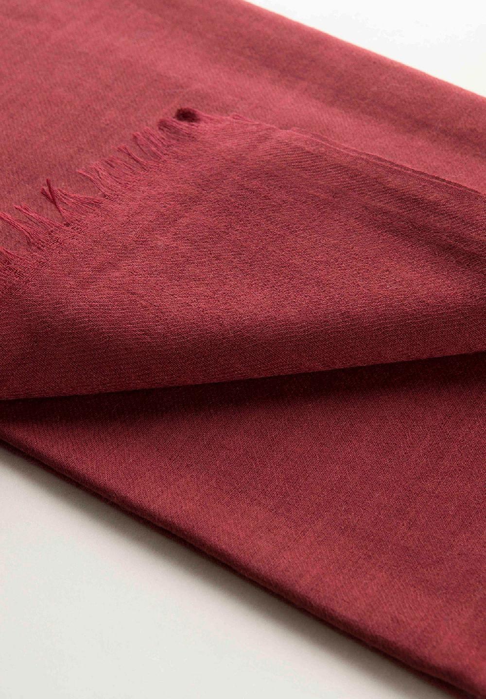 Angelico Sciarpa bordeaux lana merinos frange Offerta San Valentino
