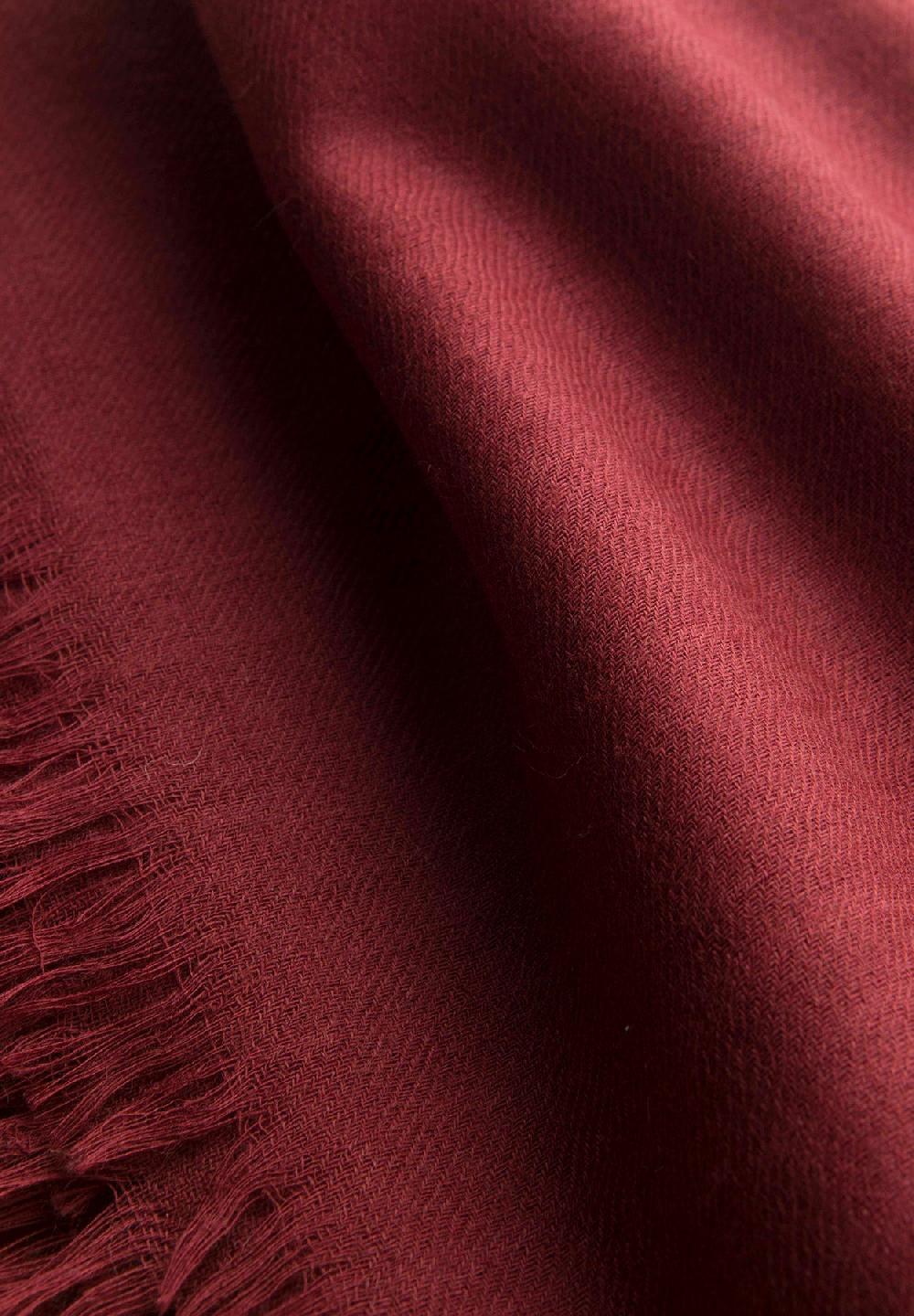 Angelico Sciarpa bordeaux lana merinos frange Offerta San Valentino