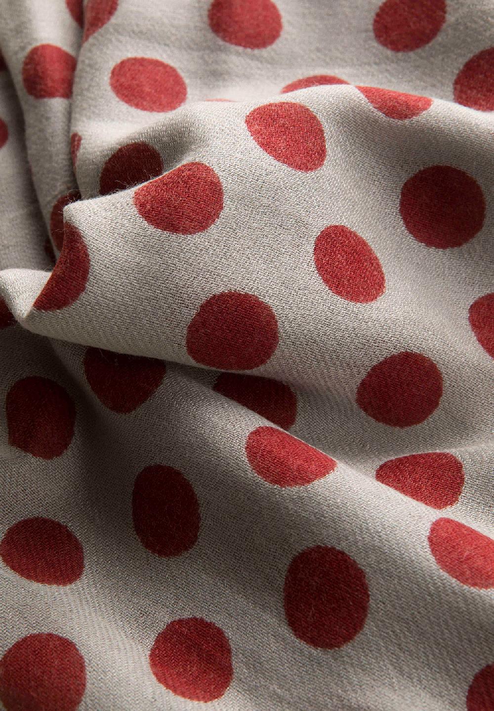 Angelico Sciarpa grigia pois rosso misto lana frange Vendita calda