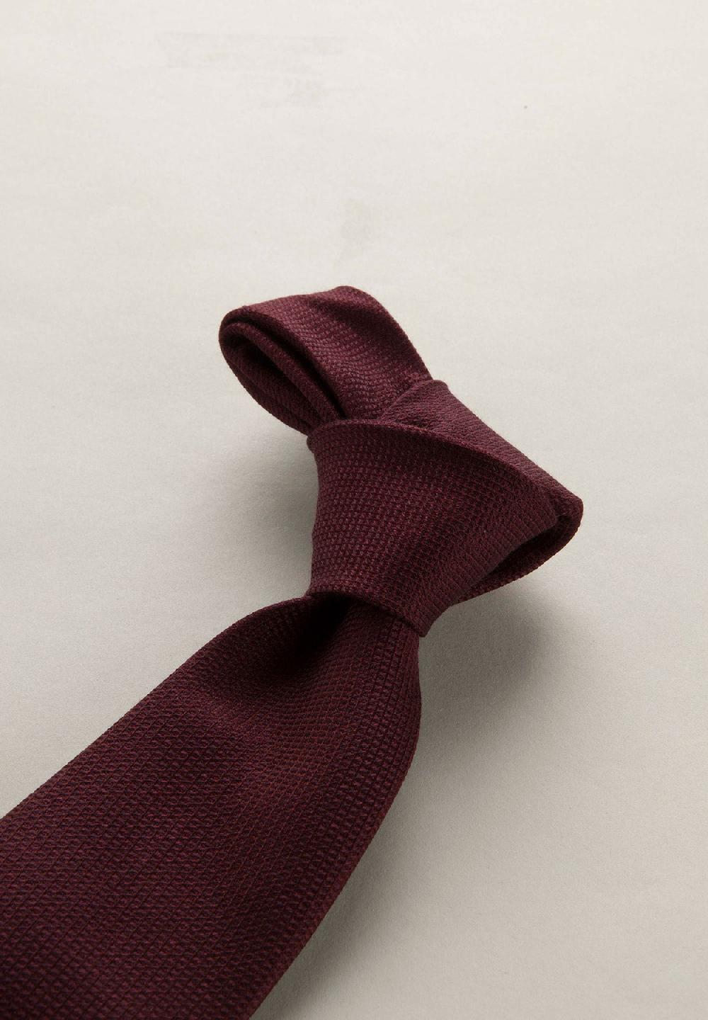 Angelico Cravatta bordeaux microarmatura seta cotone Offerta settimanale