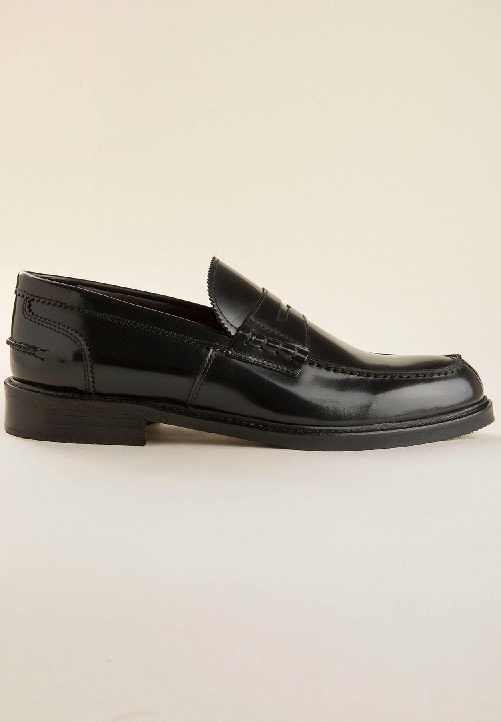 Angelico Mocassino nero pelle abrasivata Fino al 50% di sconto