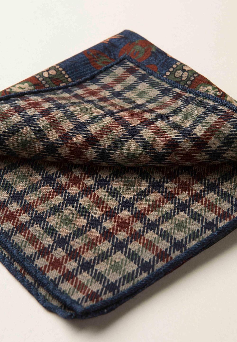 Angelico Pochette blu verde fronte retro lana Offerta speciale della fabbrica