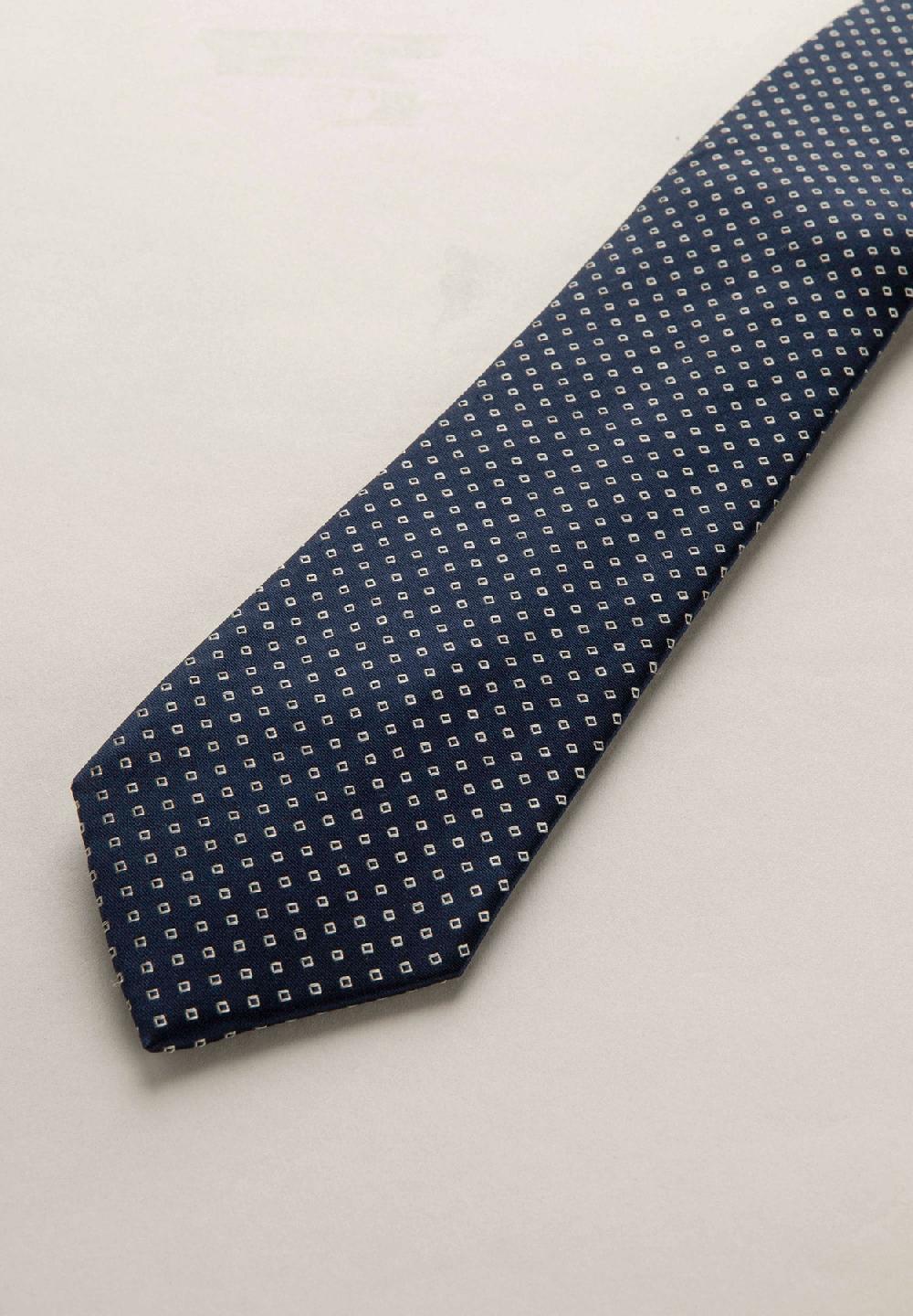 Angelico Cravatta blu navy microdisegno seta Fino al 55% di sconto