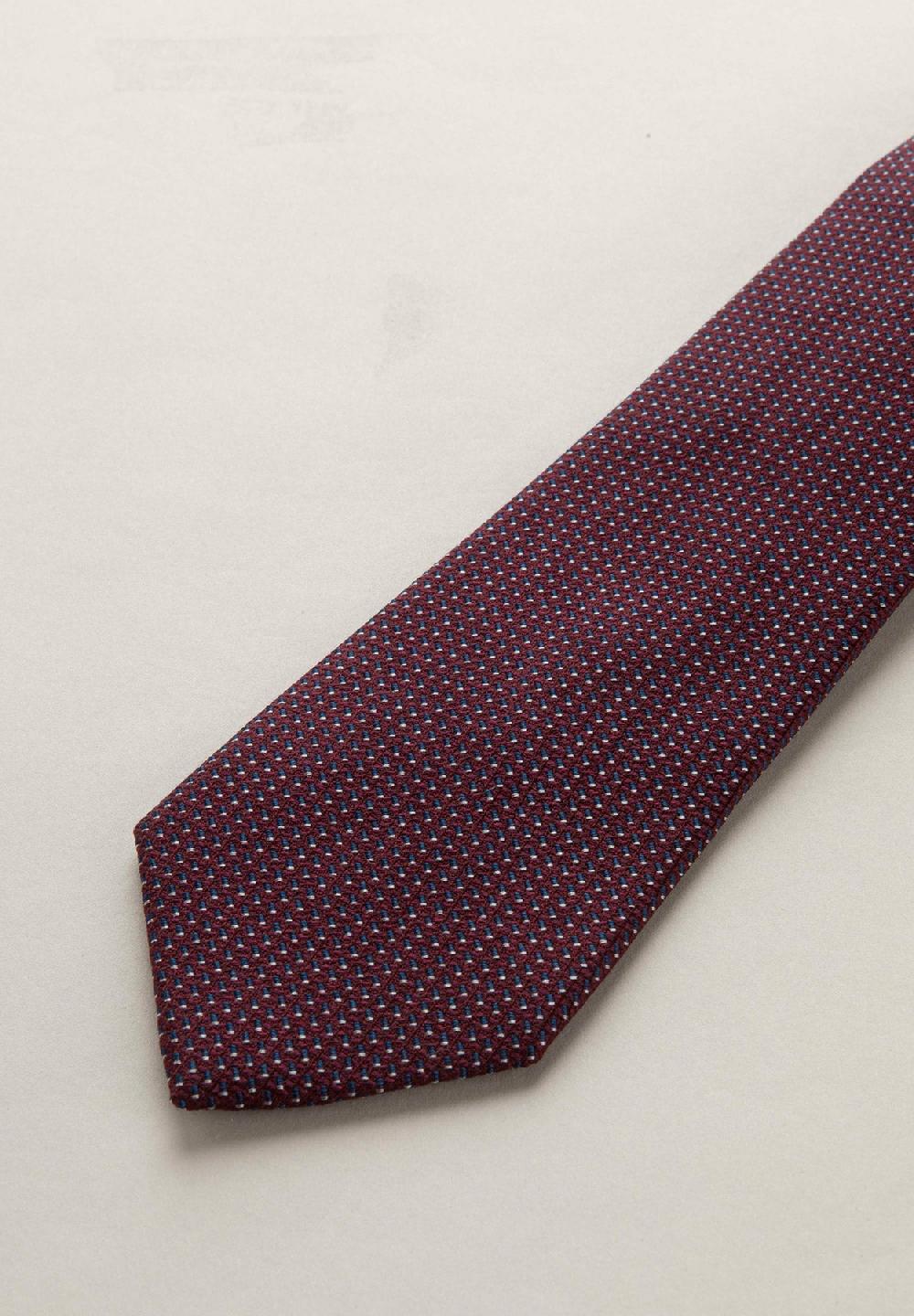 Angelico Cravatta bordeaux microdisegno seta cotone Super sconto