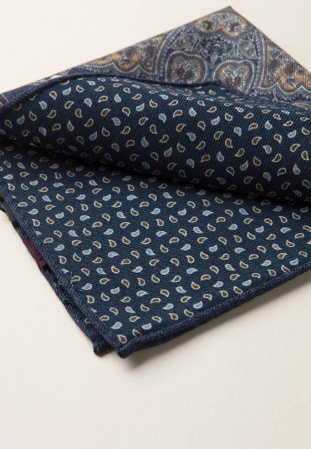 Angelico Pochette blu navy fronte retro lana 50% di sconto con spedizione gratuita