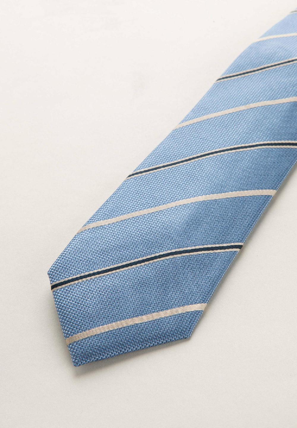 Angelico Cravatta blu nocciola regimental set Italy