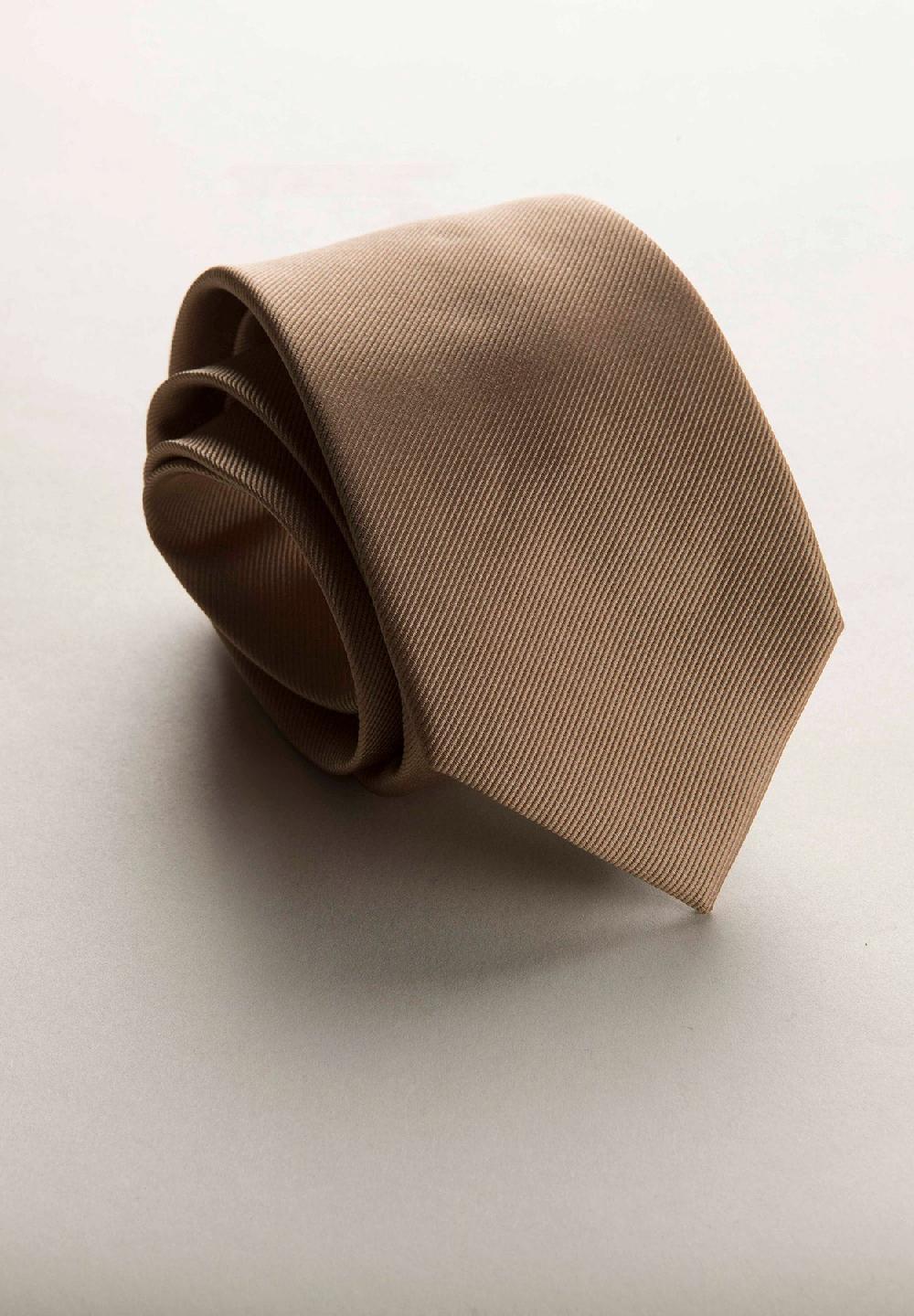 Angelico Cravatta beige seta unita Qualità