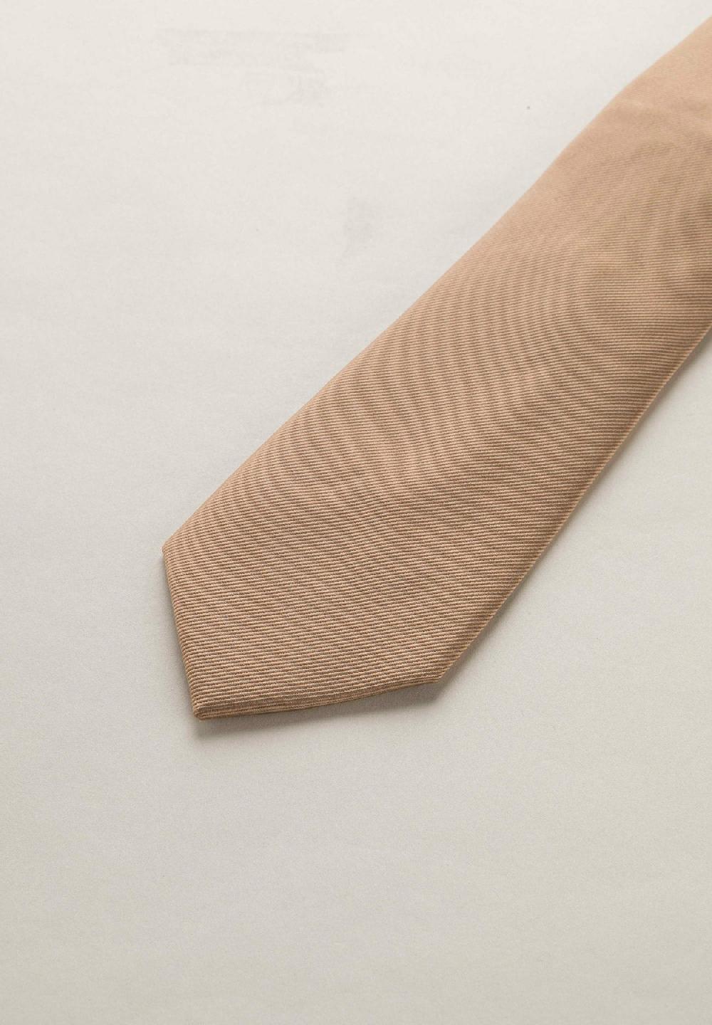 Angelico Cravatta beige seta unita Qualità