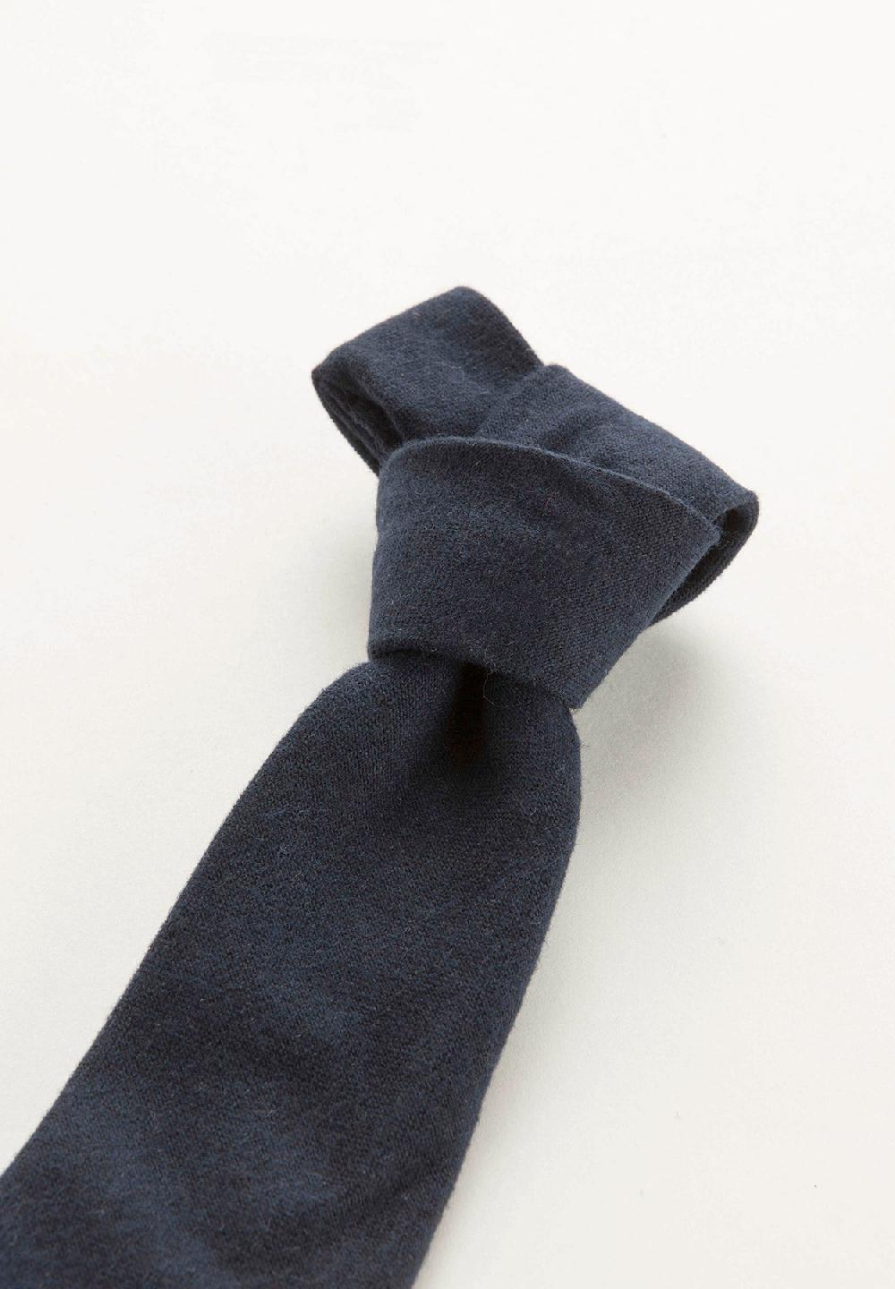 Angelico Cravatta blu navy effetto lana unita Pezzi Unici