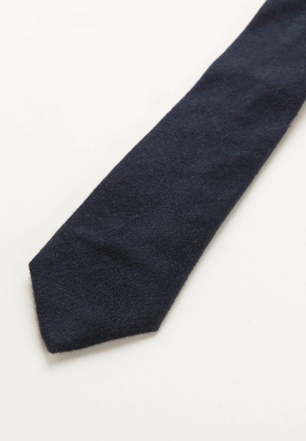 Angelico Cravatta blu navy effetto lana unita Pezzi Unici