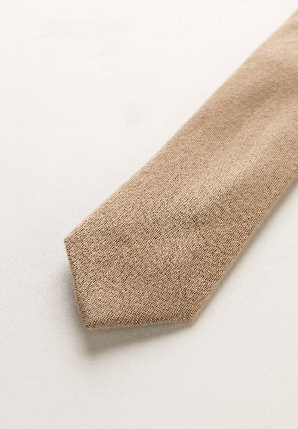 Angelico Cravatta beige effetto lana unita Qualità Garantita