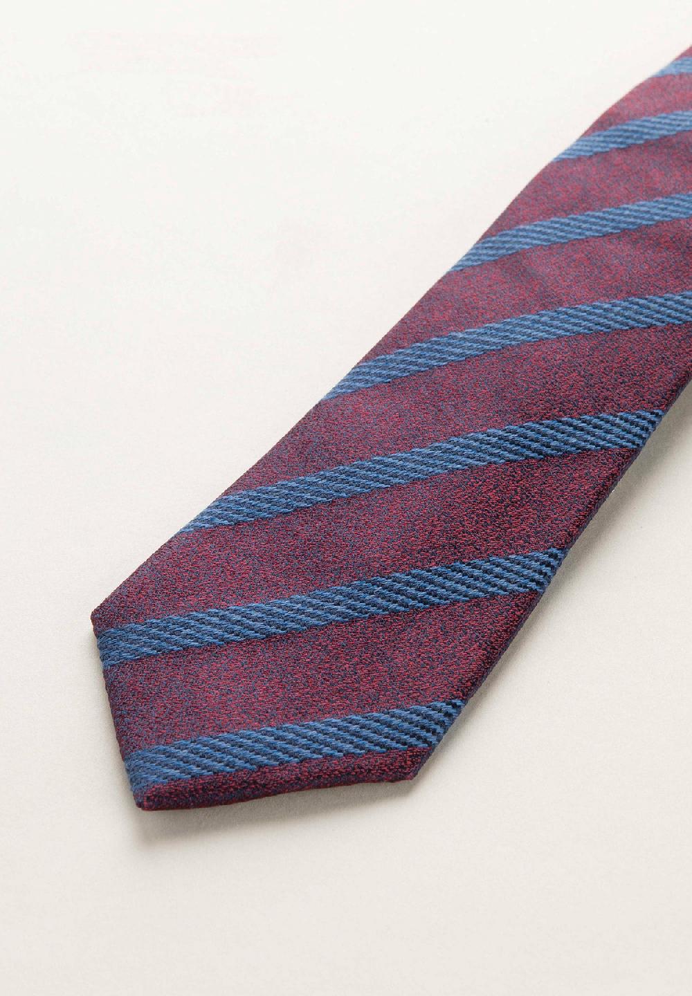 Angelico Cravatta blu bordeaux regimental effetto lana Acquista Ora