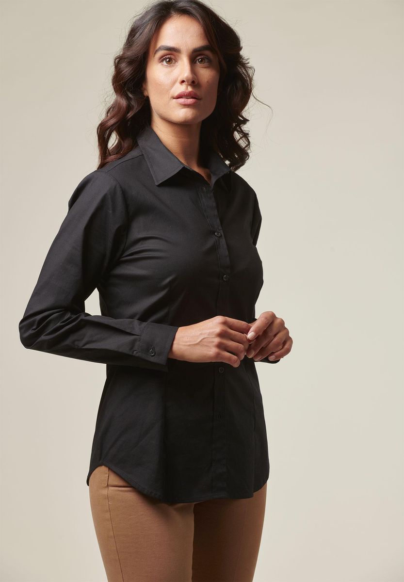 Angelico Camicia donna nera elasticizzata In Vendita